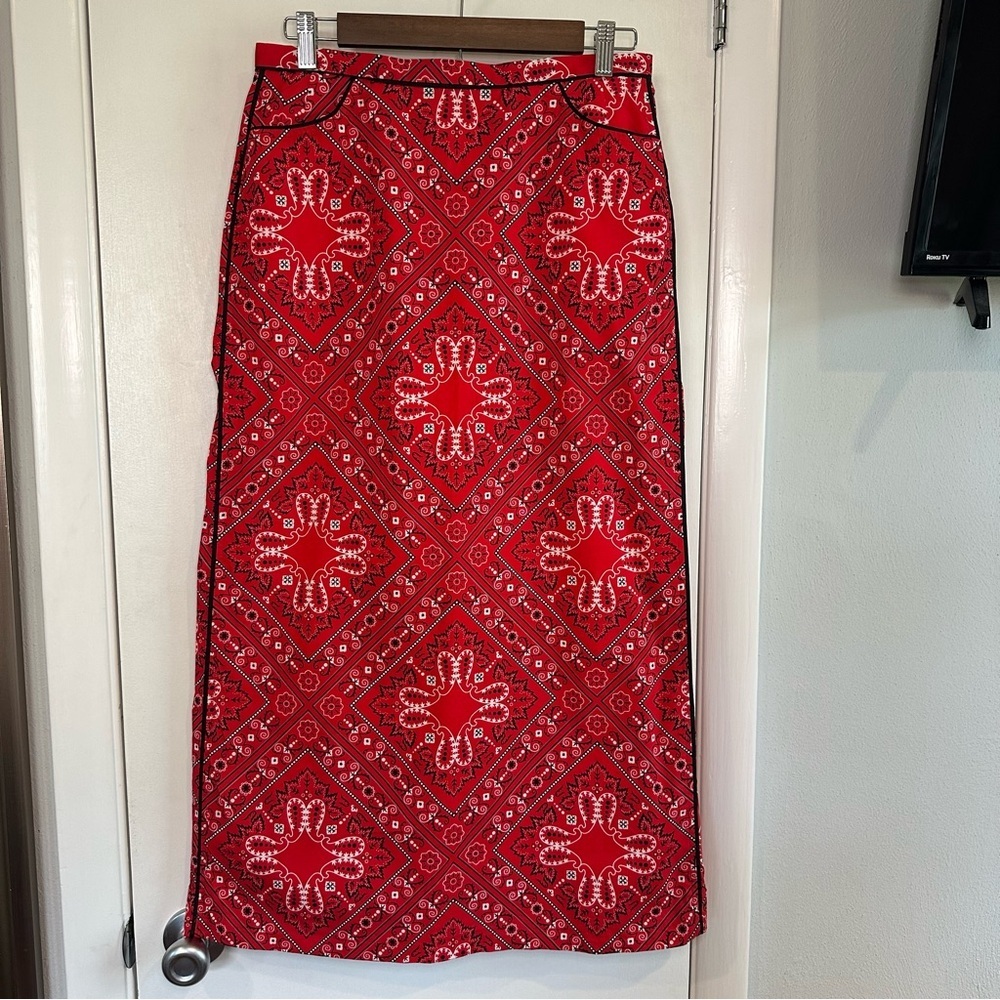 Harve Benard Vintage Western Bandana Midi Skirt. Size 6.